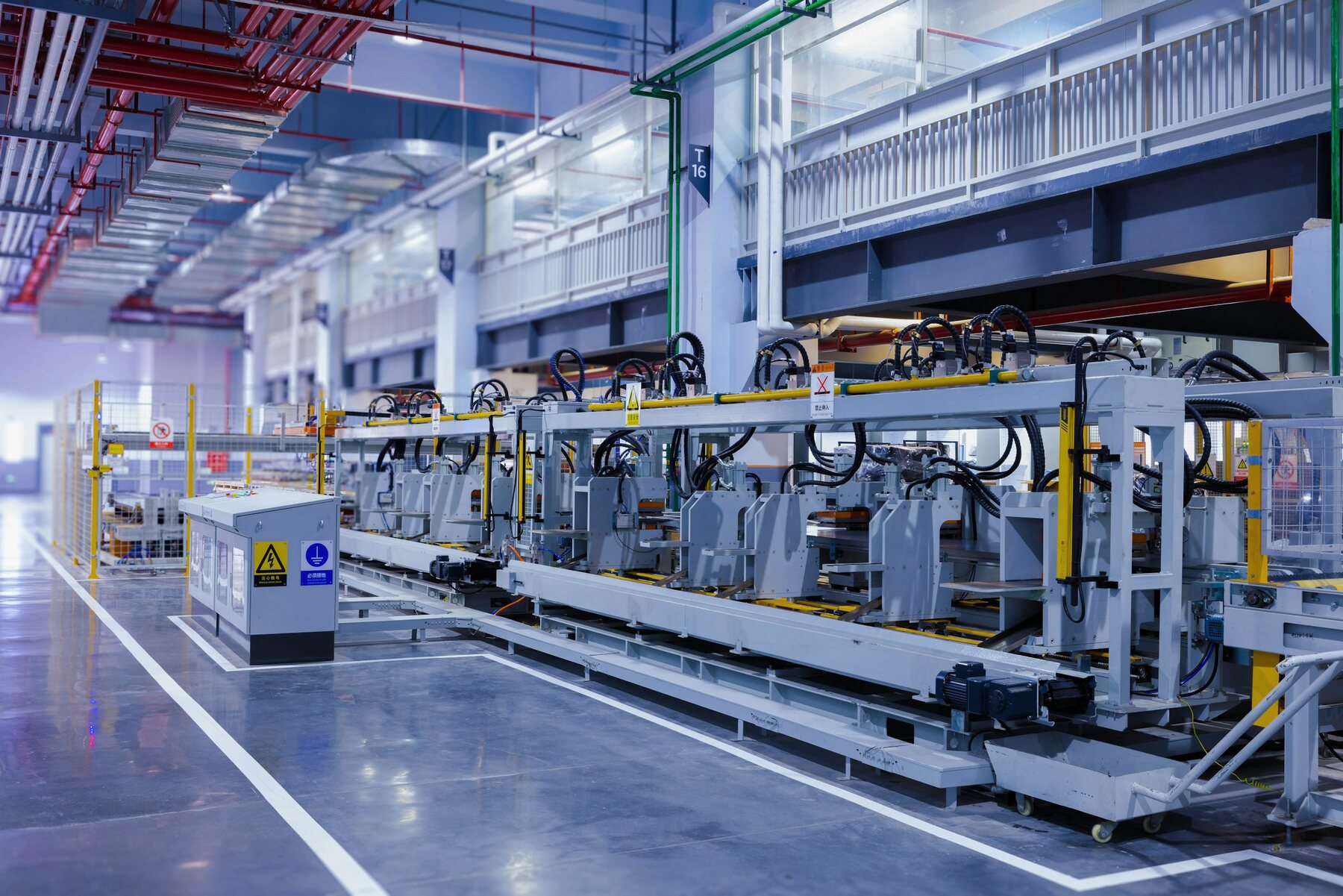 Production machinery inside a modern manufacturing facility